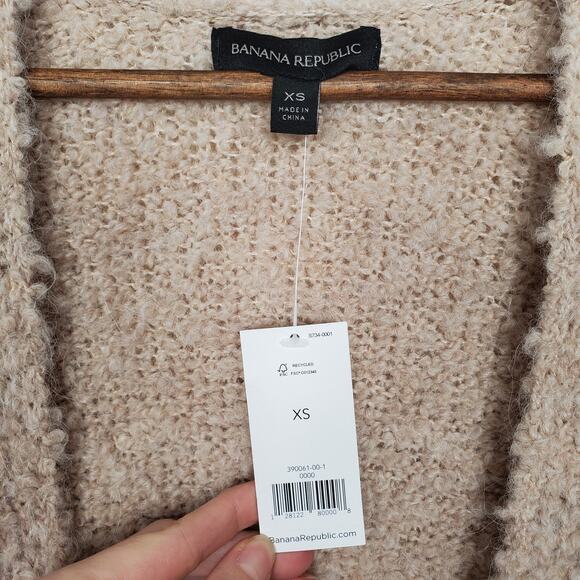 NWT Banana Republic Teddy Duster Cardigan Tan XS - Picture 7 of 8